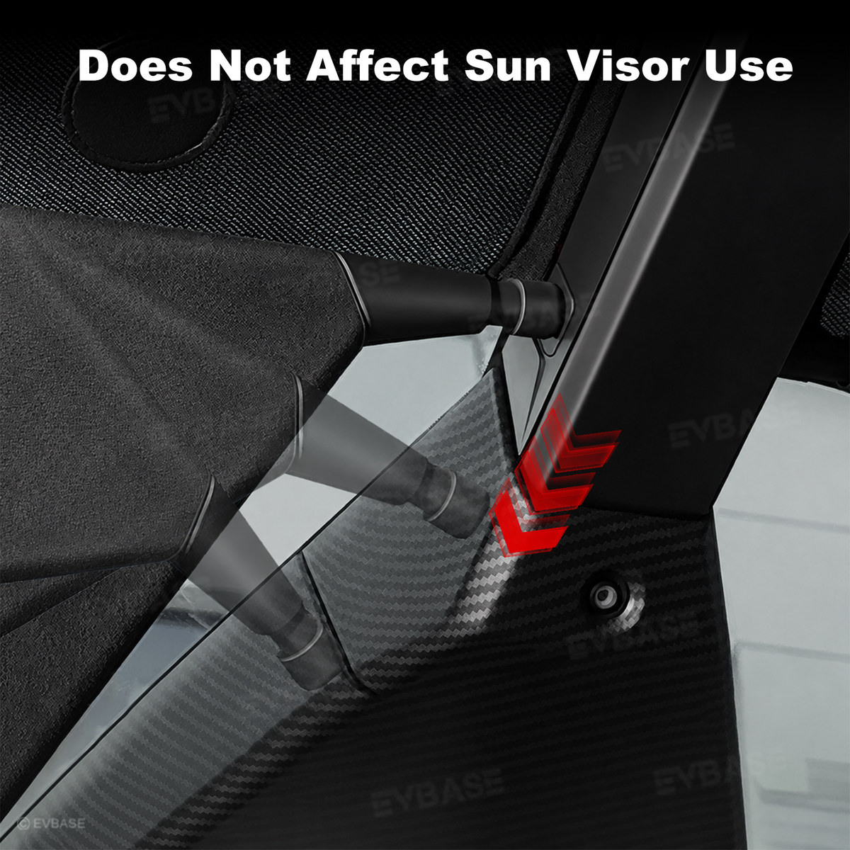 EVBASE Cybertruck Upper Front Windshield Sun Shade Anti-Glare Mesh Visor