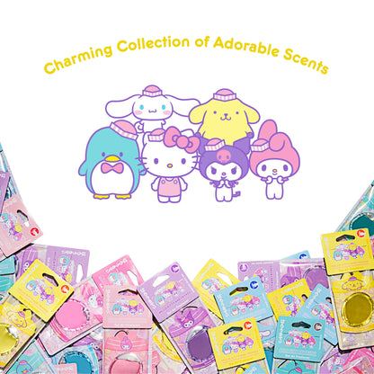 Hello Kitty and Friends Car Air Freshener (Pompompurin - Lemon Lime Soda) Hanging Gel Area Deodorizer, Long-Lasting Car Scents Air Freshener
