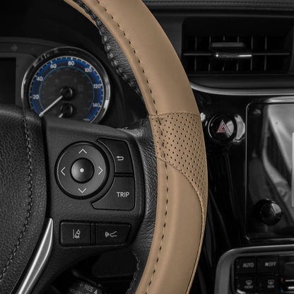 MotorTrend Soft Touch Perforated Microfiber Steering Wheel Cover (Fits 14.5" - 15.5")