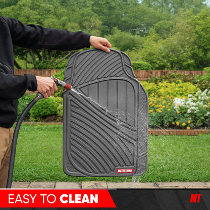 MotorTrend 4-Piece 3-Rows Extra-High Ridgeline Front Floor Mats, Middle Floor Mat, and Rear Floor Mat
