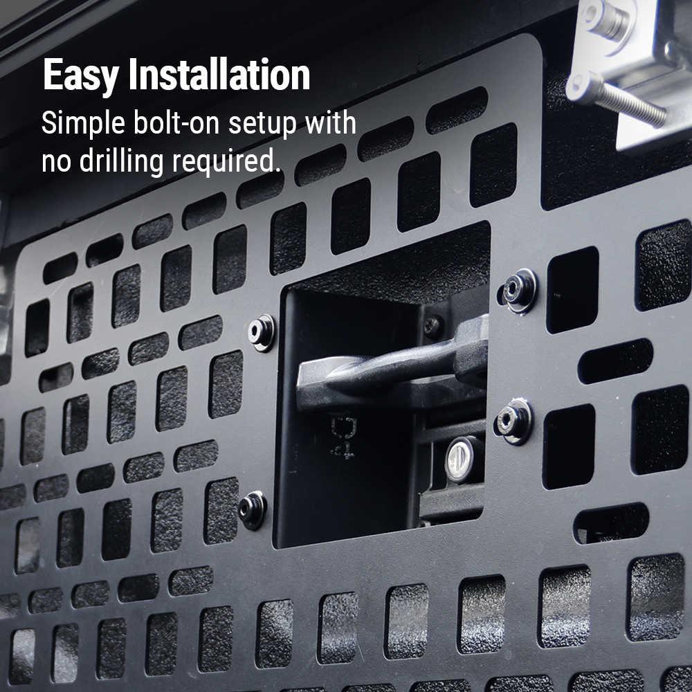 SYNETICUSA 2 pcs Ford F-150 Stainless Steel Bedside Mounting Molle Panels
