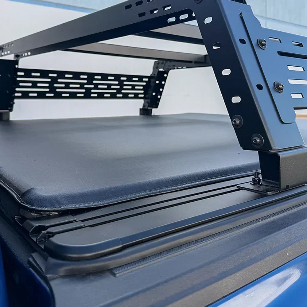SYNETICUSA Off-Road Essential Duo - Soft Roll-Up Tonneau Cover + R3 Overland Rack