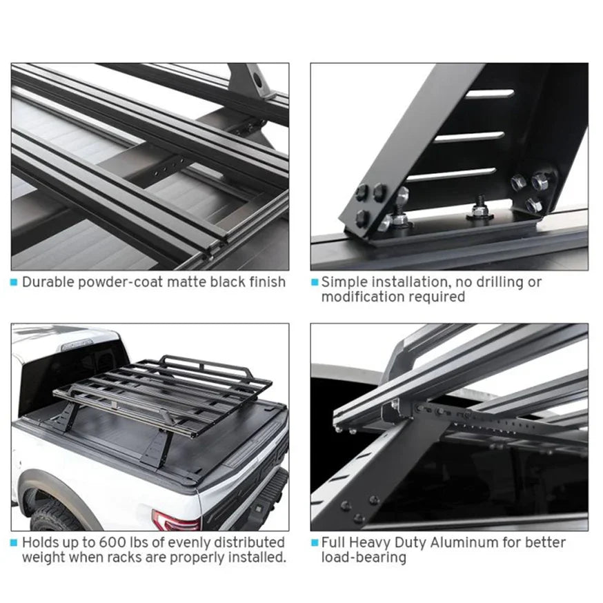 SYNETICUSA® R2 Stainless Steel Heavy Duty Truck Bed Cargo Luggage Rack Kit