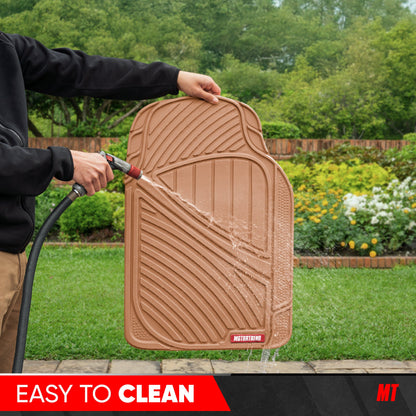 MotorTrend 4-Piece 3-Rows Extra-High Ridgeline Front Floor Mats, Middle Floor Mat, and Rear Floor Mat