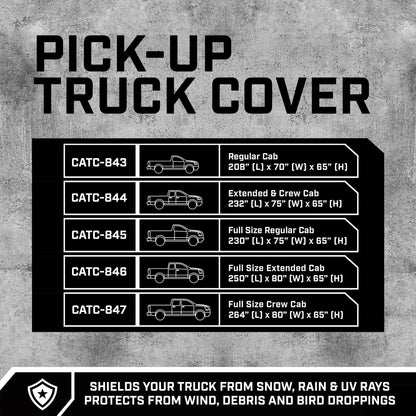 CAT Workforce Vehicle Cover for Pickup Trucks with Safety Reflective Strips - Heavy Duty, All Weather, All Seasons