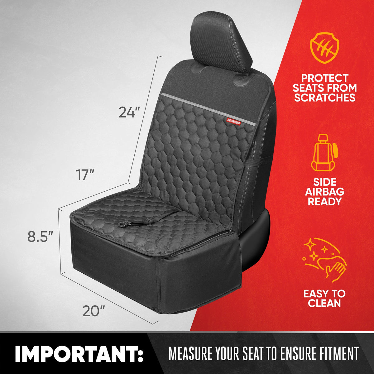 Motor Trend Dog Car Seat - 2 in 1 Waterproof Foldable Bucket Style Truck Dog Booster for Medium Size and Small Dogs – Pet Car Protector & Pet