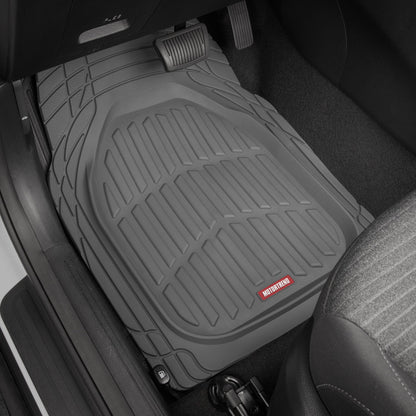 MotorTrend 4-Piece 3-Rows FlexTough Deep Dish Front Floor Mats, Middle Floor Mats, and Rear Floor Mat