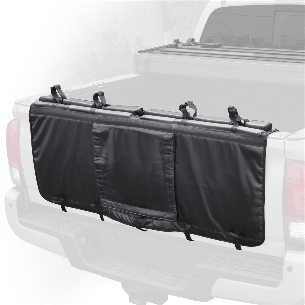 Truck Tailgate Pad for Mountain Bikes Surf Kayak Outdoor Tailgate Protector – Durable 1" Foam Cover with Carbon Fiber Design, Shock Resistant