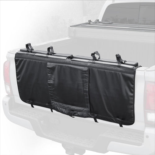 Truck Tailgate Pad for Mountain Bikes Surf Kayak Outdoor Tailgate Protector – Durable 1" Foam Cover with Carbon Fiber Design, Shock Resistant