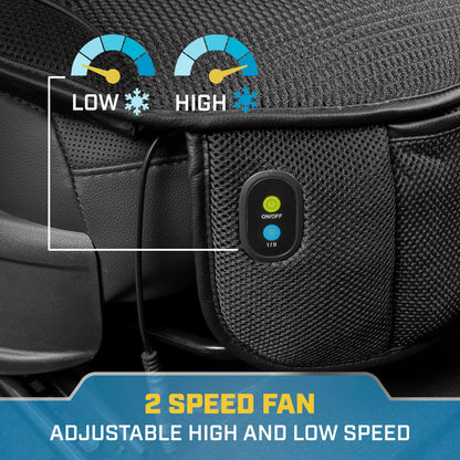 CAT 2-Pack CoolFlow Breathable Mesh Front Car Seat Cover with 2-Speeds Cooling Fans