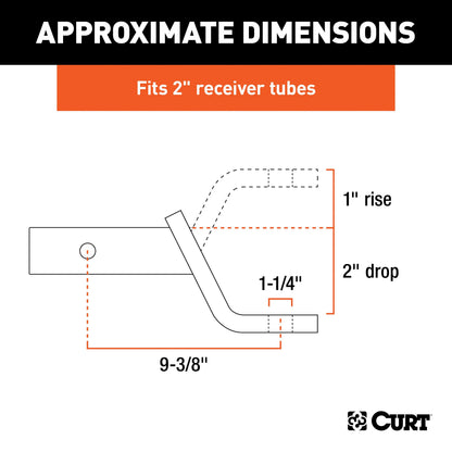 CURT Class 4 Ball Mount (2" Shank, 10,000 lbs., 2" Drop, 9-3/8" Long)