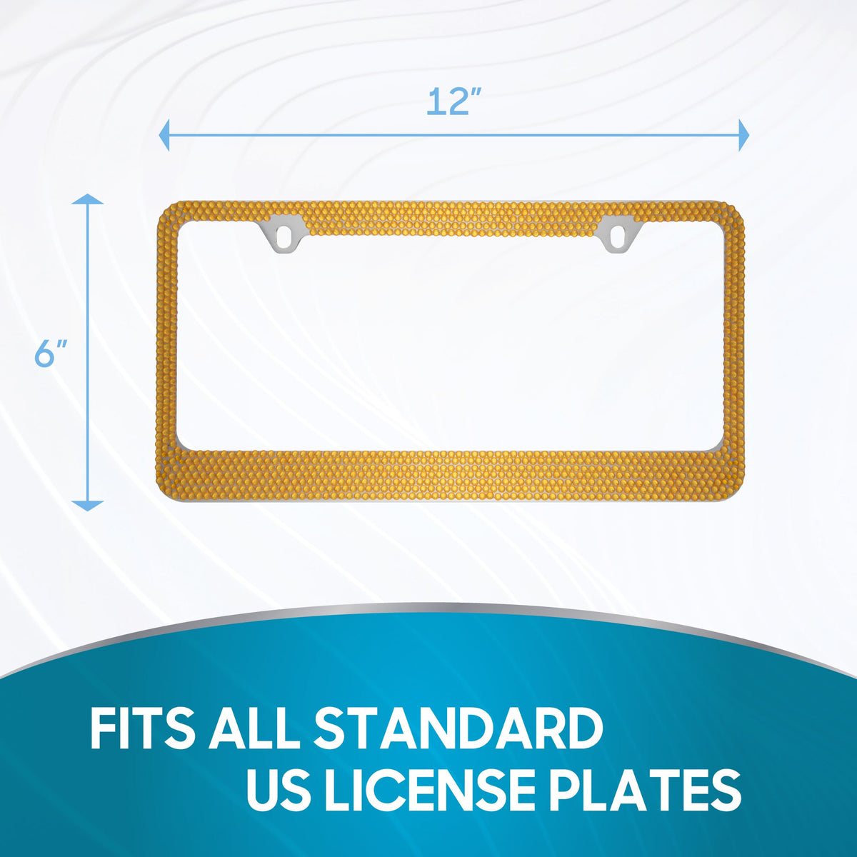 Chrome Plated Rust-Proof Die-Cast Stainless Metal License Plate Frame/Holder Universal Size - Blank Metal Design (Pack of 2)