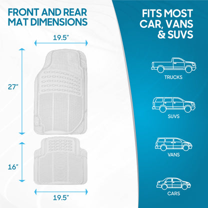 BDK 4-Piece Cushioned Grip Pad Front Floor Mats and Rear Floor Mats - Heavy Duty, All Weather, Trim to Fit