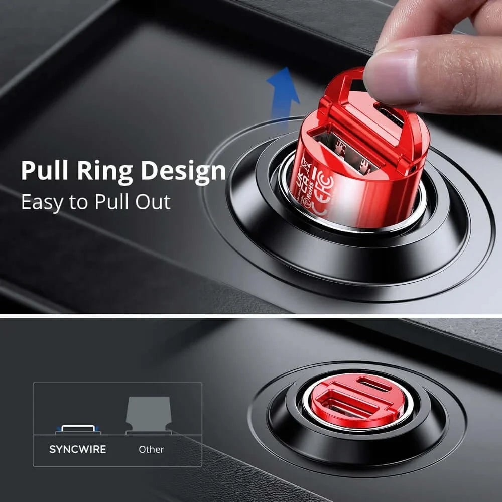 Syncwire 45W Mini Car Phone Charging Adapter Super Fast (USB A+USB C)