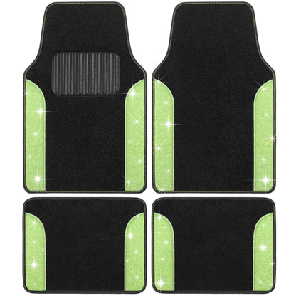 Carbella 4-Piece Sparkle Glitter Front Floor Mats and Rear Floor Mats