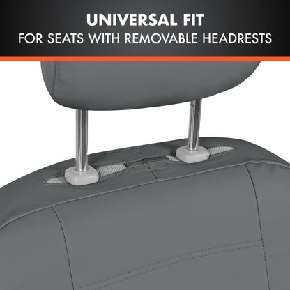 BDK 9-Piece Premium Faux Leather Front Seat Covers and Rear Seat Covers