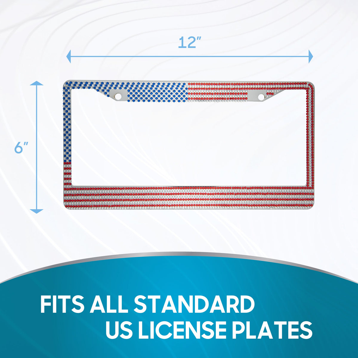 BDK Heavy Duty Rust-Proof Stainless-Steel Metal Plated License Plate Frame Universal Size for Car Truck SUV