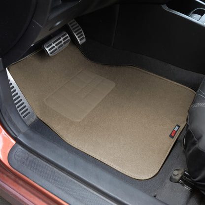 MotorTrend 4-Piece FatRug Premium Carpet Front Floor Mats and Rear Floor Mats with Heel Padding