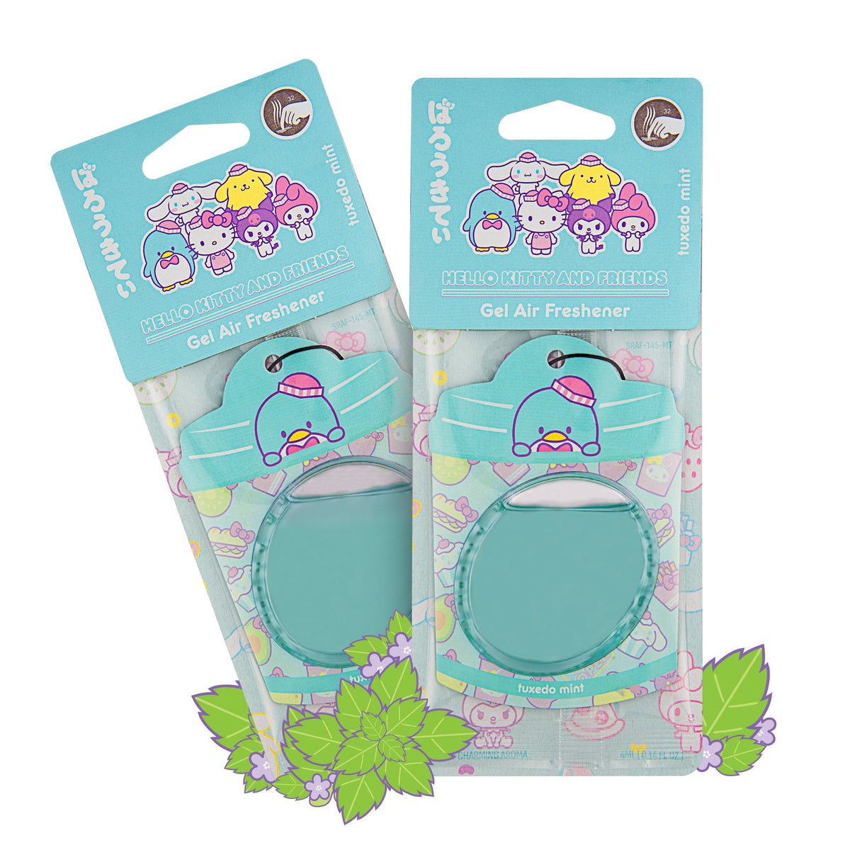 Hello Kitty and Friends Car Air Freshener (Tuxedosam - Tuxedo Mint) Hanging Gel Area Deodorizer, Long-Lasting Car Scents Air Freshener, Cute