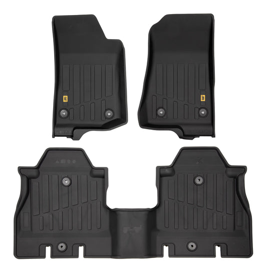 CAT 3-Piece JustFit 3D Floor Liner Mats for Jeep Wrangler 4WD (2018 - 2026) - All Weather, Heavy Duty, Custom Fit