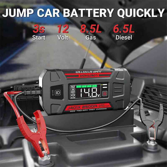 LOKITHOR J401X Portable Jump Starter 2500A Peak with -40°F Smart Pre-Heating for 8.5L Gas/6.5L Diesel