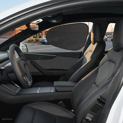 EVBASE Model Y Juniper Front & Rear Side Window Shades Static Cling Window Sunshade UV Protection & Heat Reduction for Tesla