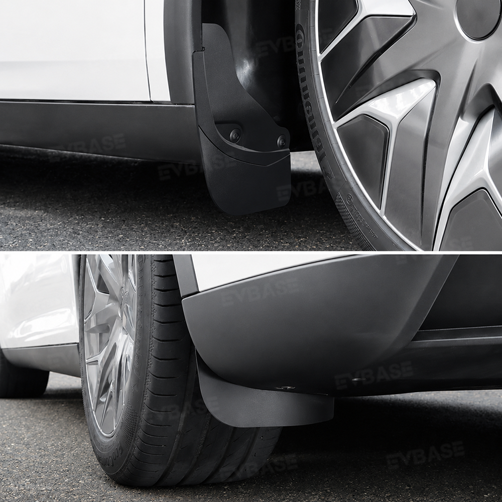 EVBASE Model Y L Mud Flaps Front & Rear No-Drilling Splash Guards All-Weather Protection