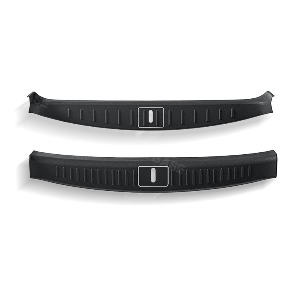 EVBASE Model S Trunk Sill Plate Cover Rear Bumper Protector Guard Trim TPE with Carbon Fiber Pattern