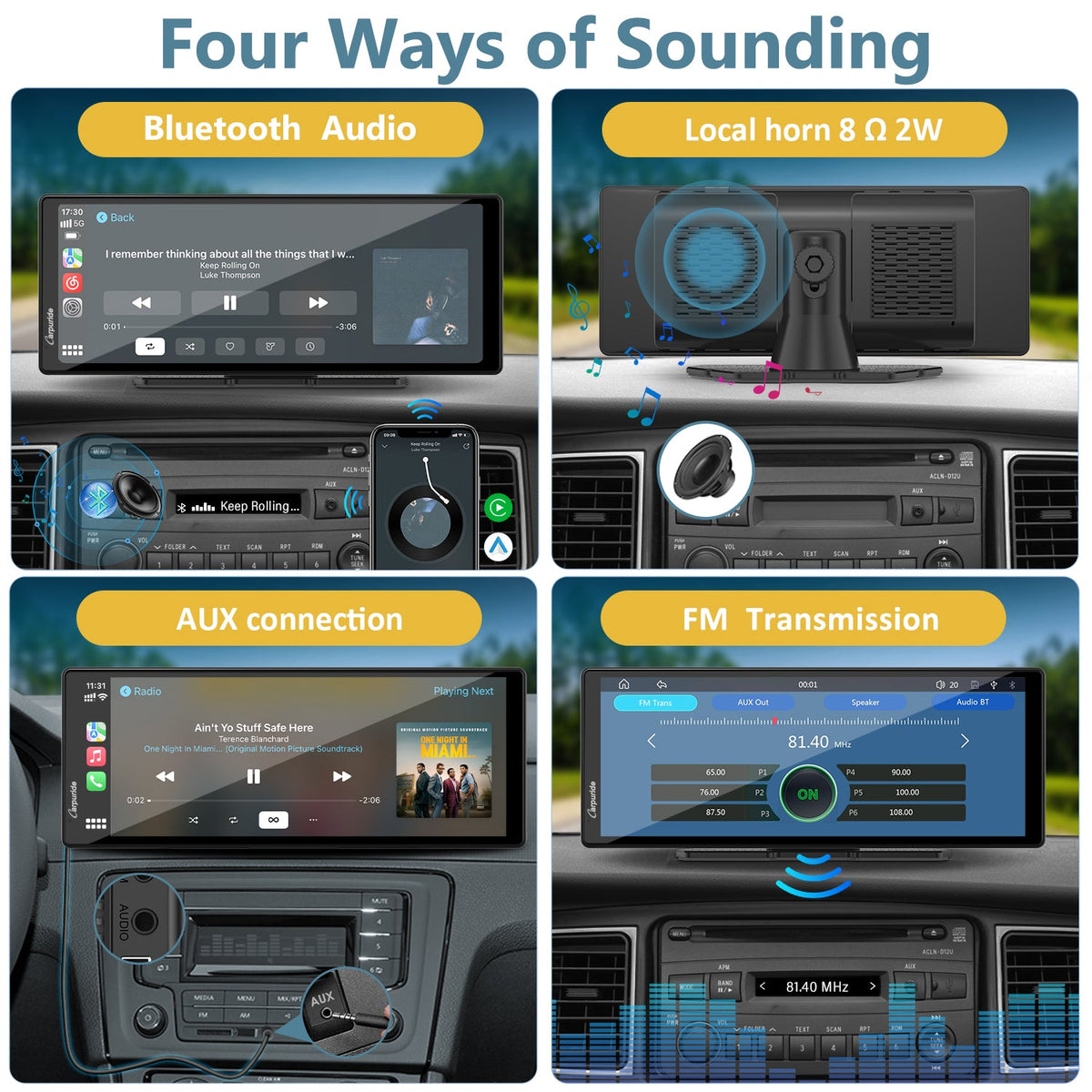 CARPURIDE C92 Portable Smart Multimedia Dashboard Console With Backup Camera