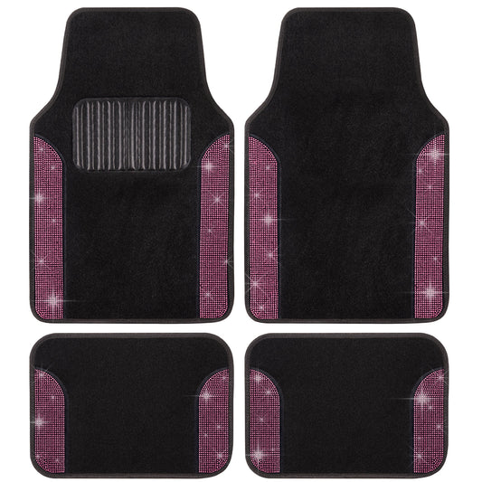 Product image: Carbella 4-Piece Diamond Bling Front Floor Mats and Rear Floor Mats - | JiangCarGear