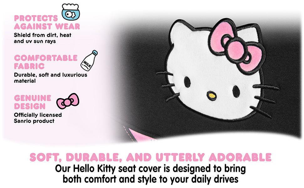 Hello Kitty Car Seat Covers - Cute and Durable Pink Front Seat Covers, Adorable Hello Kitty Design, Comfortable and Long-Lasting Polyester, Car