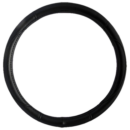 BDK Faux Leather Ergonomic Grip Steering Wheel Cover (Fits 14.5" - 15.5")
