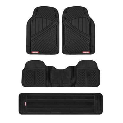 MotorTrend 4-Piece 3-Rows Extra-High Ridgeline Front Floor Mats, Middle Floor Mat, and Rear Floor Mat