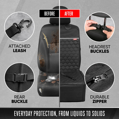 Motor Trend Dog Car Seat - 2 in 1 Waterproof Foldable Bucket Style Truck Dog Booster for Medium Size and Small Dogs – Pet Car Protector & Pet