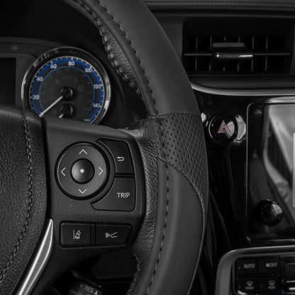 MotorTrend Soft Touch Perforated Microfiber Steering Wheel Cover (Fits 14.5" - 15.5")