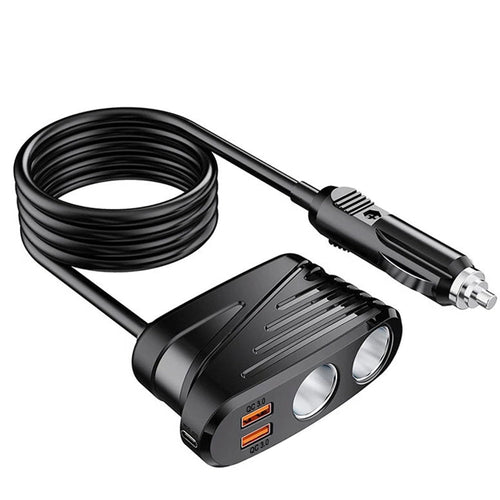CARPURIDE Car charger mobile phone charger cigarette lighter dispenser with 2USB ports dual QC3.0 fast charging 20W USB-C