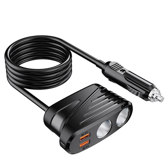 CARPURIDE Car charger mobile phone charger cigarette lighter dispenser with 2USB ports dual QC3.0 fast charging 20W USB-C
