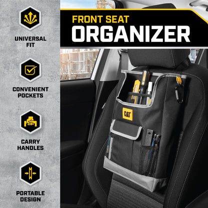 CAT Vehicle Front Seat Organizer Storage with Adjustable Straps (16" x 12")