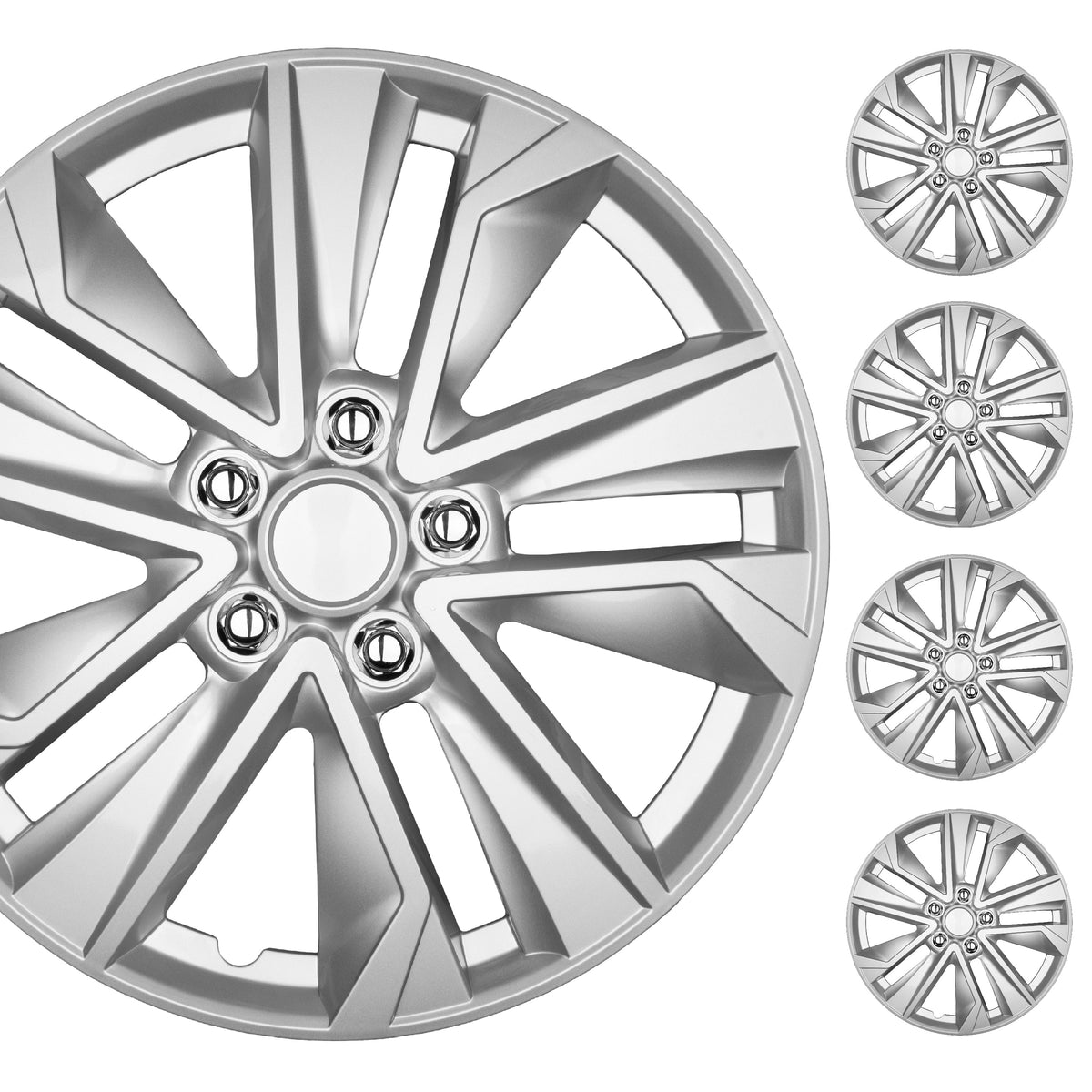 BDK 16 Inch Hubcaps Set of 4 – OEM Replacement Snap-On Wheel Rim Covers - Universal Fit Car Wheel Cover for Cars, Trucks, SUV, Vans Durable ABS