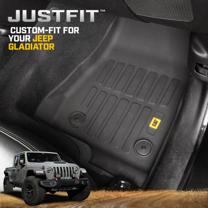 CAT 2-Piece JustFit 3D Front Liner Mats for Jeep Gladiator JL (2020 - 2026) - All Weather, Heavy Duty, Custom Fit