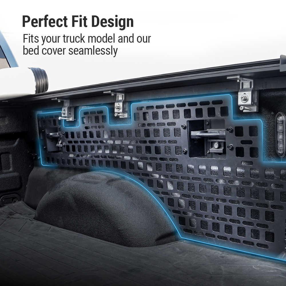 SYNETICUSA 2 pcs Ford F-150 Stainless Steel Bedside Mounting Molle Panels