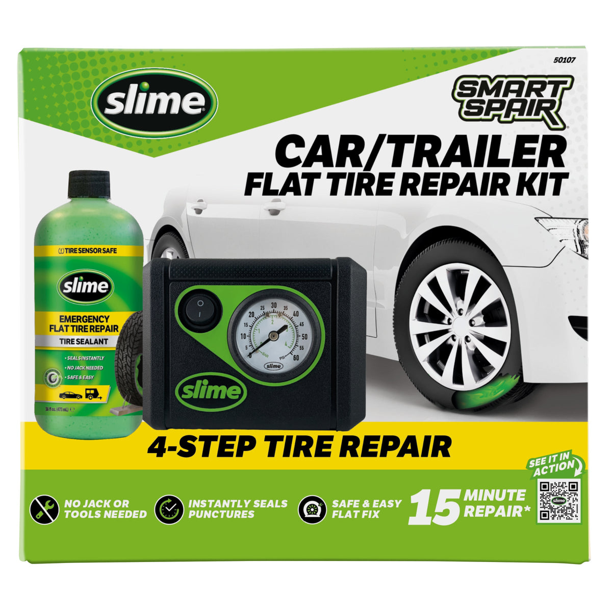 Slime Smart Spair Flat Tire Repair Kit