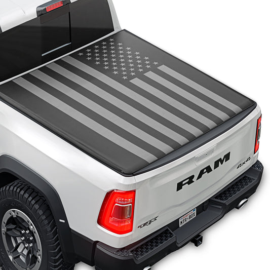 MotorBox Soft Tri-Fold Truck Tonneau Cover for Ram 1500 (2002-2023) / Ram 2500 & 3500 (2003-2020) with 6.4 ft Bed, All-Weather Folding Truck Bed