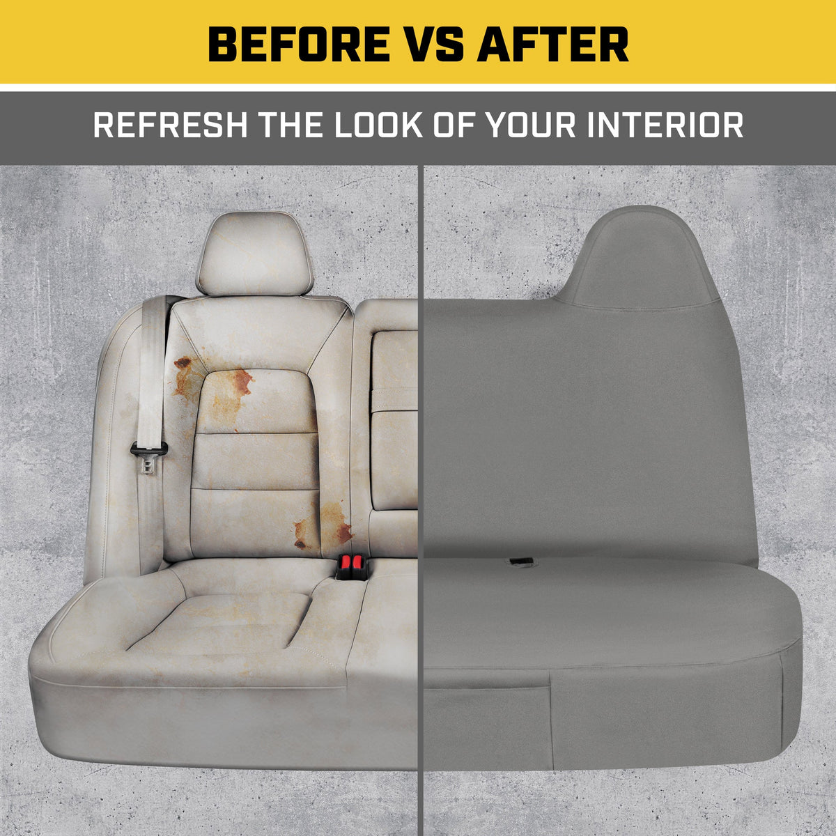 Cat® Custom Fit Front Bench Seat Cover for Ford F250 / F350 / F450 / F550 (1999-2007) - Durable Oxford Gray Truck Seat Cover with Utility