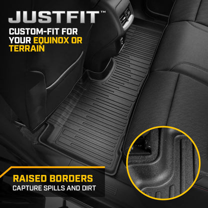 CAT® JustFit™ 3D Custom Fit Floor Mats for Chevy Equinox GMC Terrain 2019 2020 2021 2022 2023 2024 - Heavy Duty Floor Liner Protection Laser