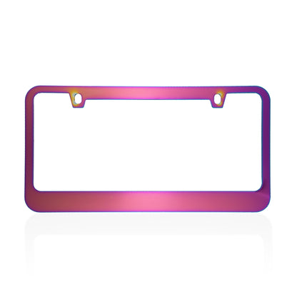 BDK Single Neochrome Stainless-Steel Chrome Plated Lincense Plate Frame - Standard Size (12.25" x 6.25") - 1-Pack Neo Chrome