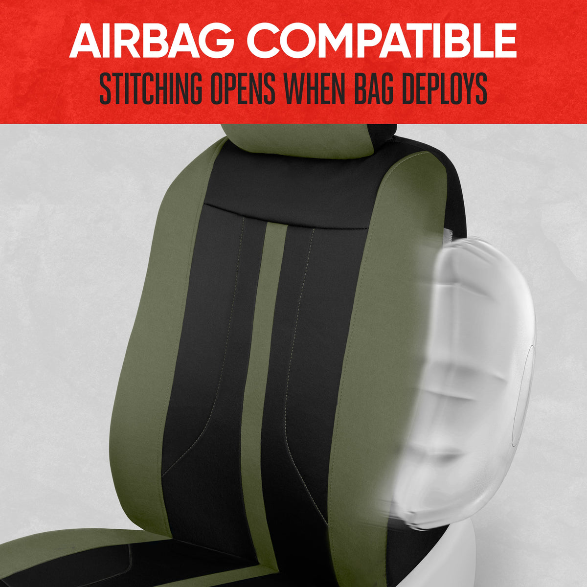 Motor Trend Green Cloth Car Seat Covers for Front Seats - Premium Automotive Bucket Seat Covers, Made for Vehicles with Removable Headrests
