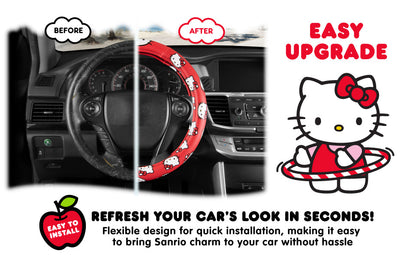 Carbella Sanrio Hello Kitty Original Steering Wheel Cover (Fits 14.5" - 15")