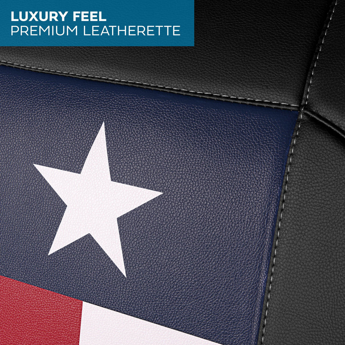 MotorBox Texas Edition Faux Leather Black & Flag Seat Covers for Car - Texas Flag on Cushioned Seat Protectors for Automotive Accessories