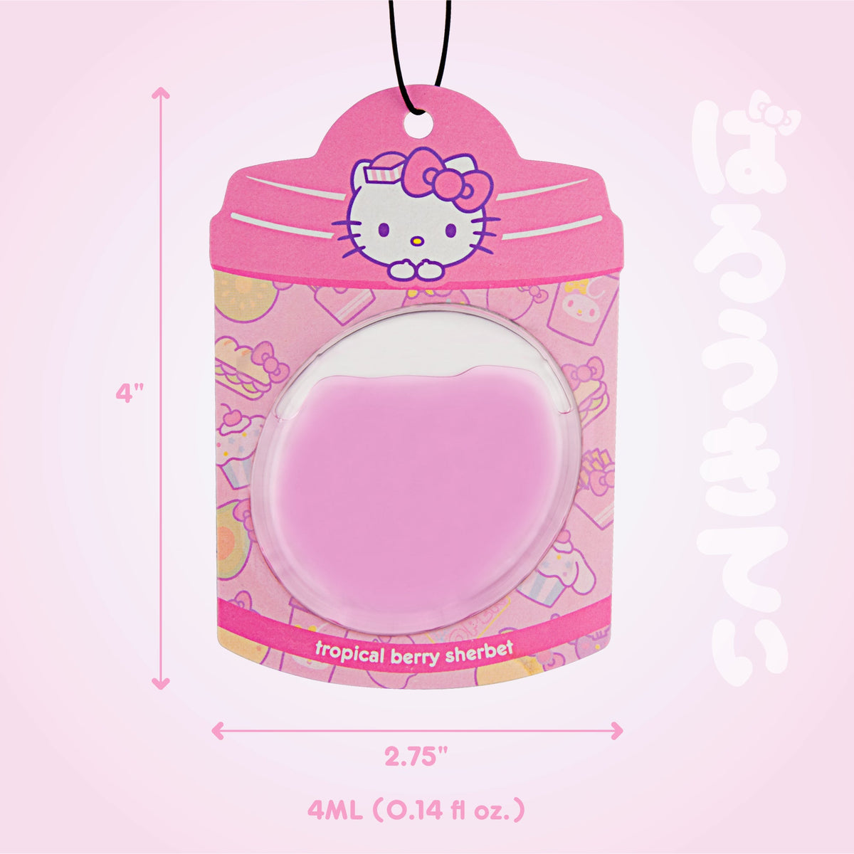 Hello Kitty and Friends Car Air Freshener (Hello Kitty - Tropical Berry Sherbet) Hanging Gel Area Deodorizer, Long-Lasting Car Scents Air